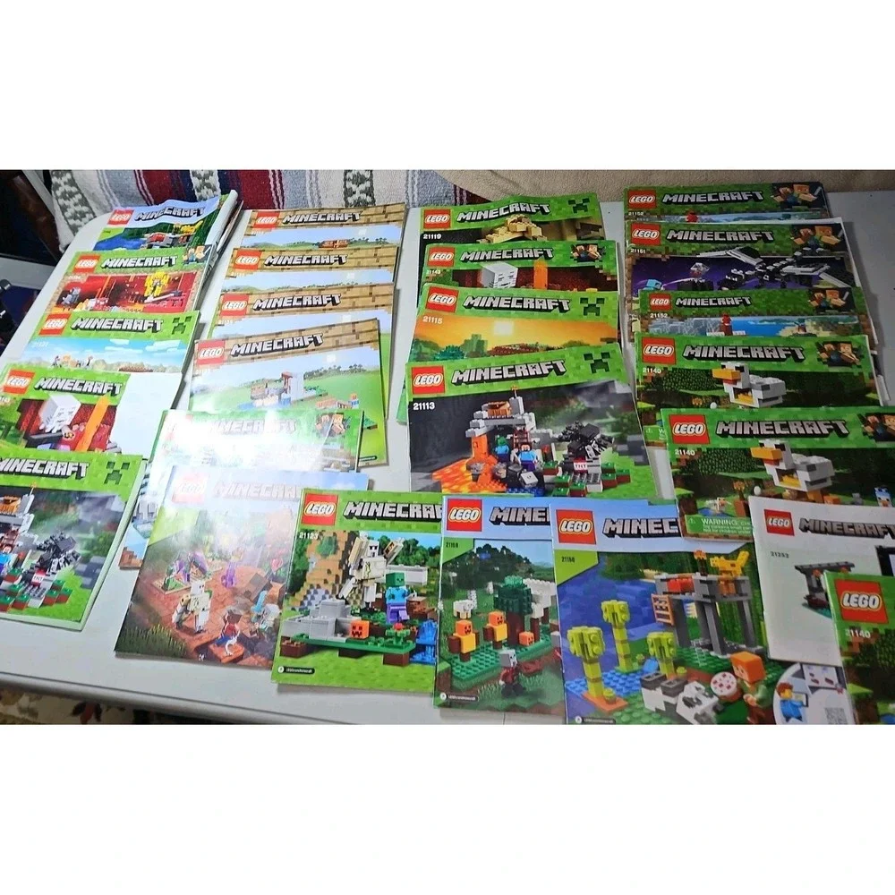 25 Lego INSTRUCTION MANUALS ONLY Lot MINECRAFT